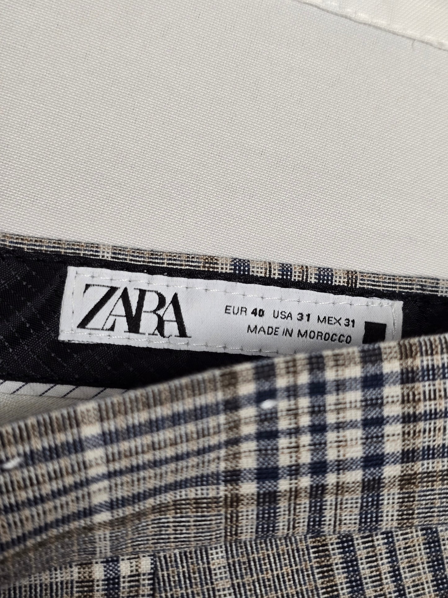 Zara Plaid Slim Fit Trousers