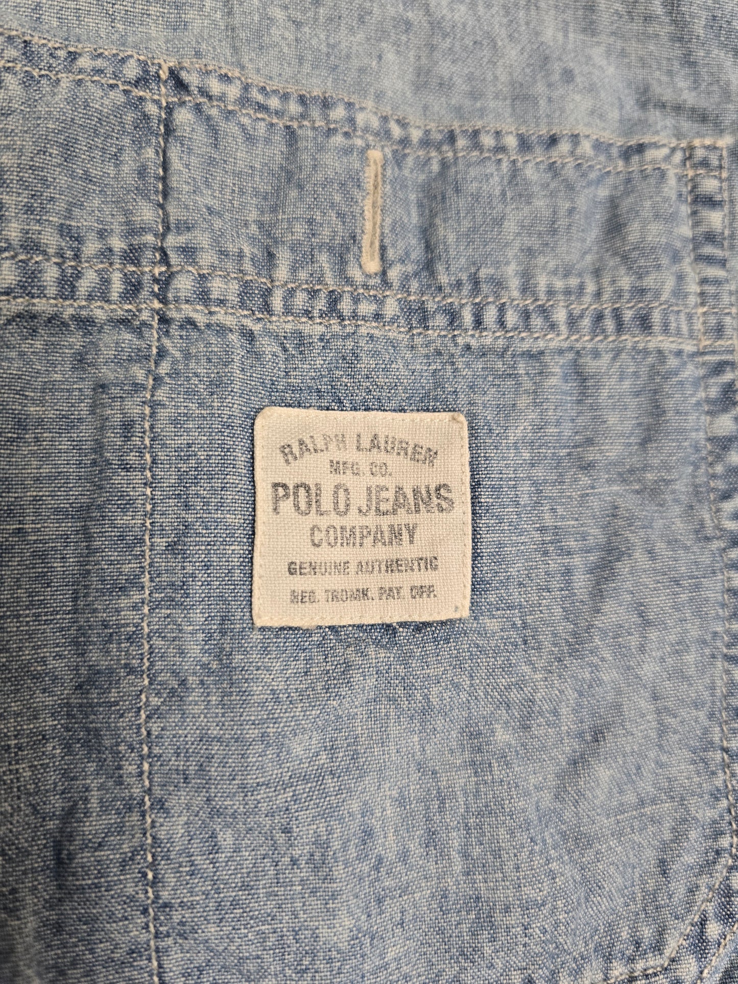 Ralph Lauren Men’s Light Blue Denim-Style Button-Up