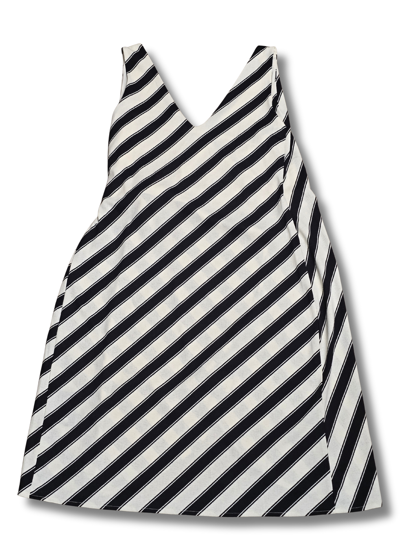 H&M Black & White Striped Wrap Dress