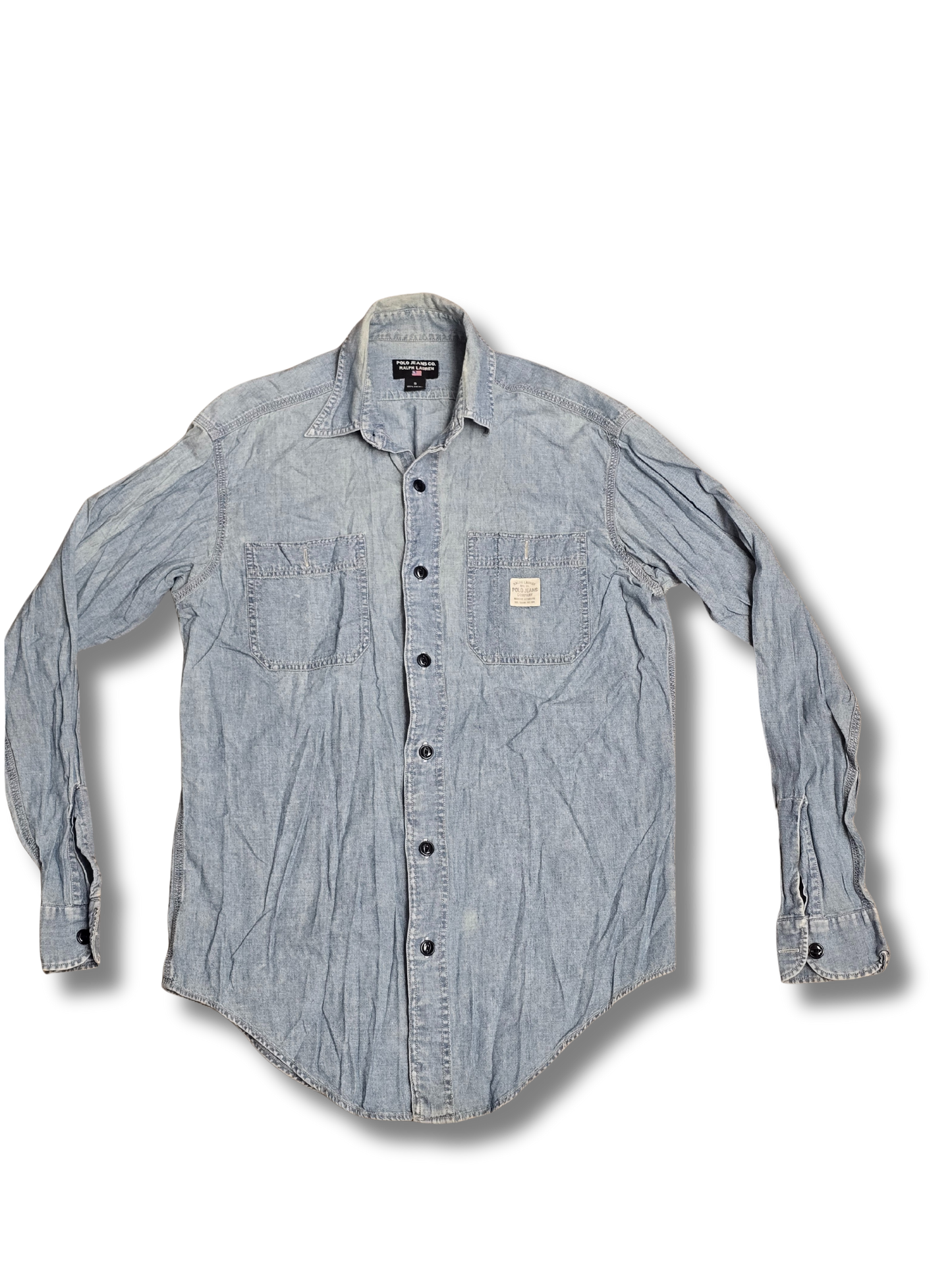 Ralph Lauren Men’s Light Blue Denim-Style Button-Up