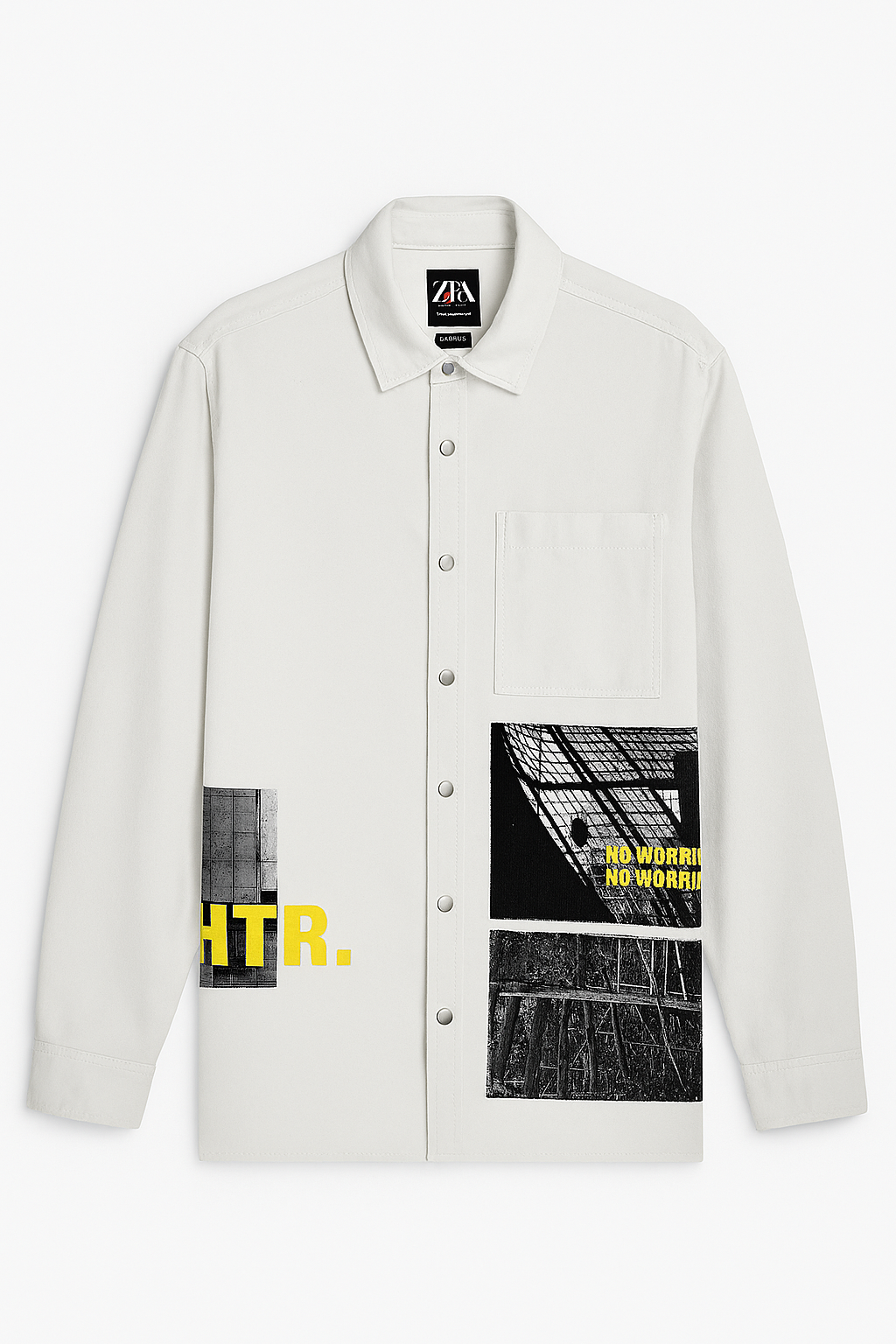 Zara Graphic Denim Shirt