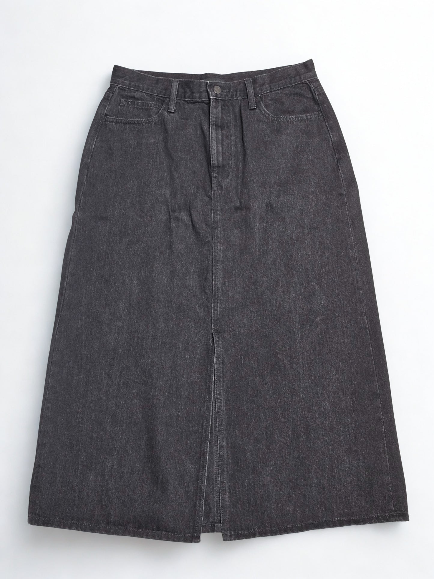 Uniqlo Black Denim Midi Skirt