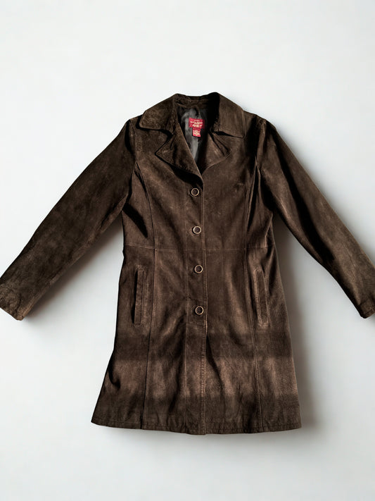 Eddie Bauer Seattle Suede™ Trench Jacket – Chocolate Brown