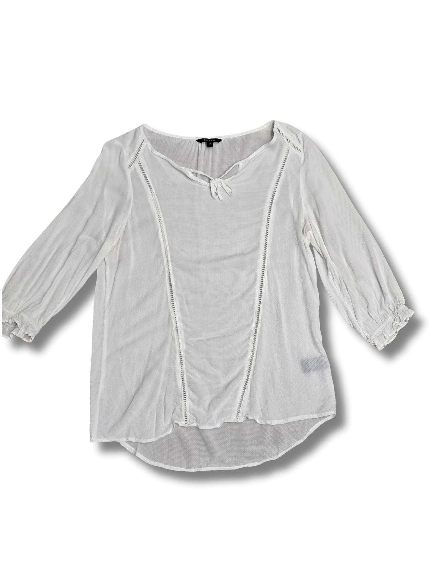 RW&CO White Sheer Blouse