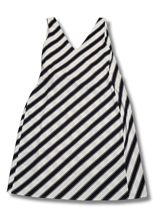 H&M Black & White Striped Wrap Dress
