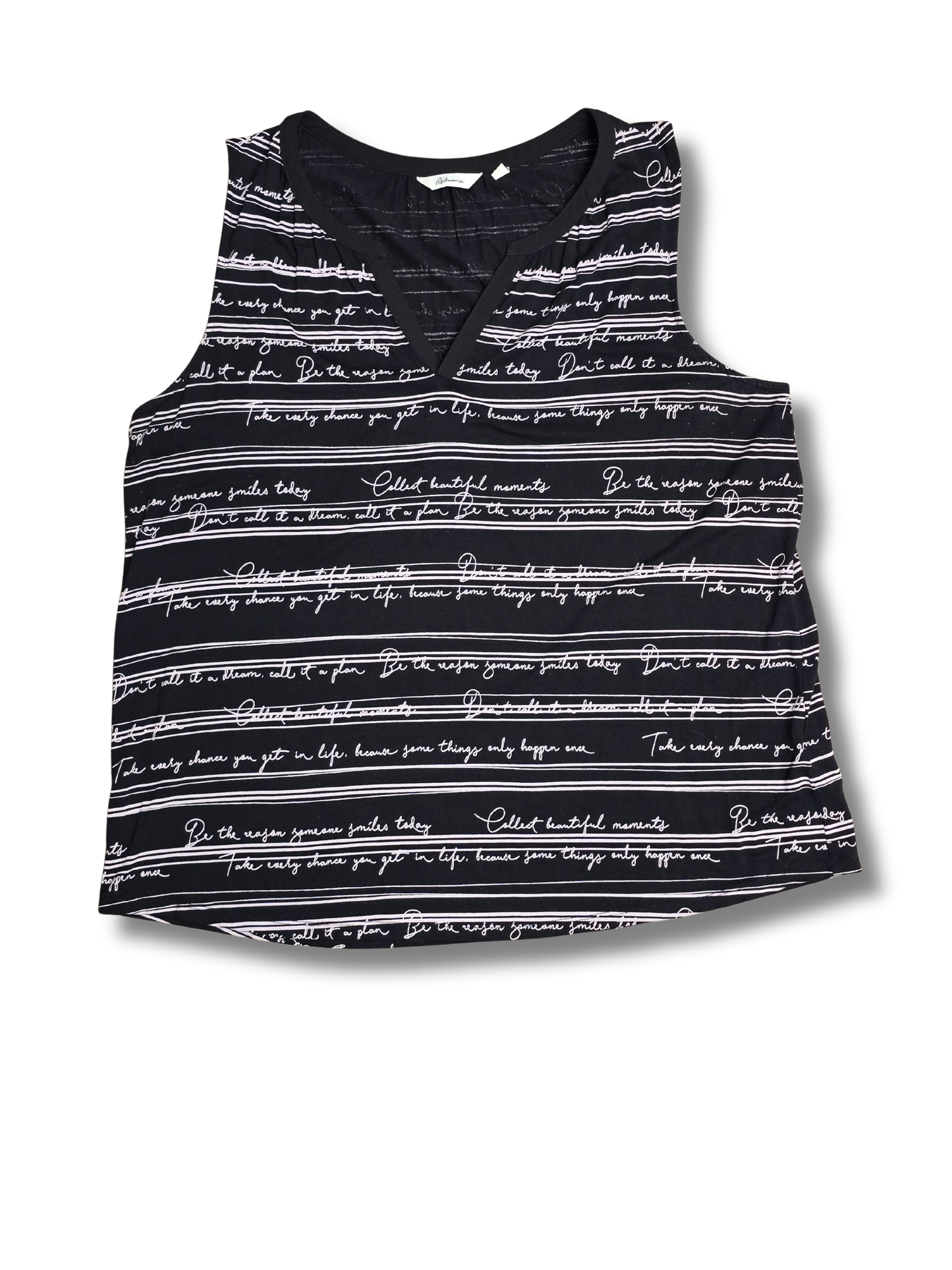 Reitmans Script-Print Sleeveless Blouse