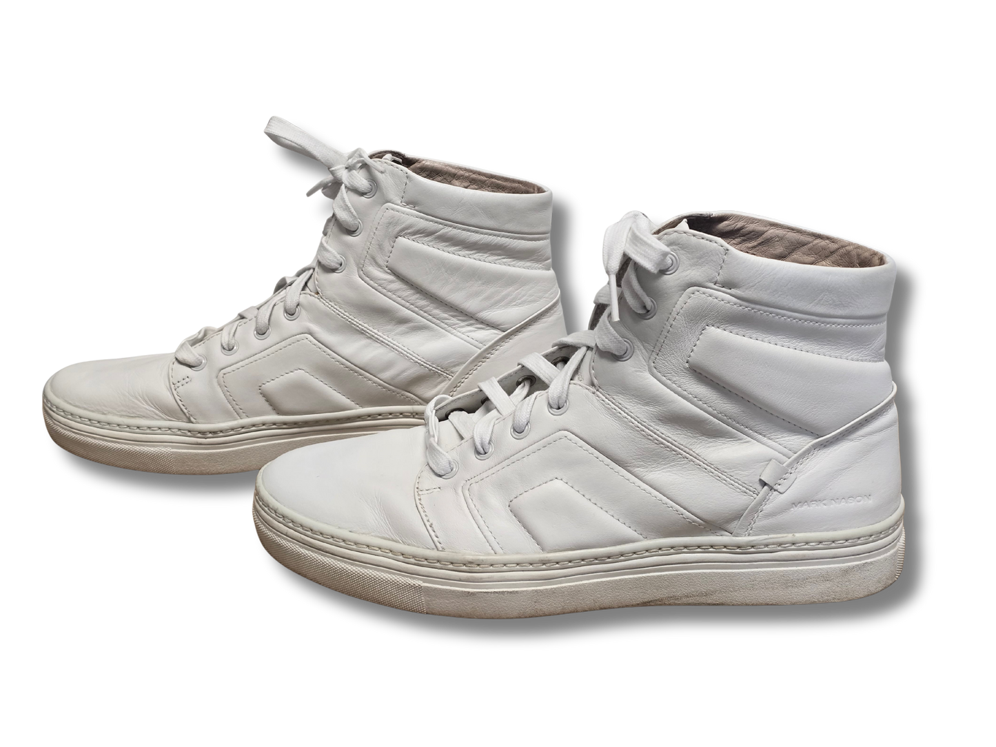 Mark Nason White Leather High-Top Sneakers