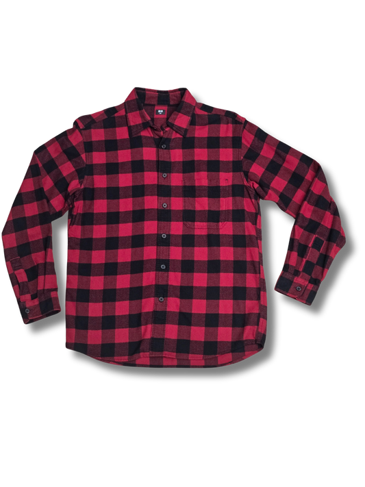 Uniqlo Red & Black Checkered Flannel