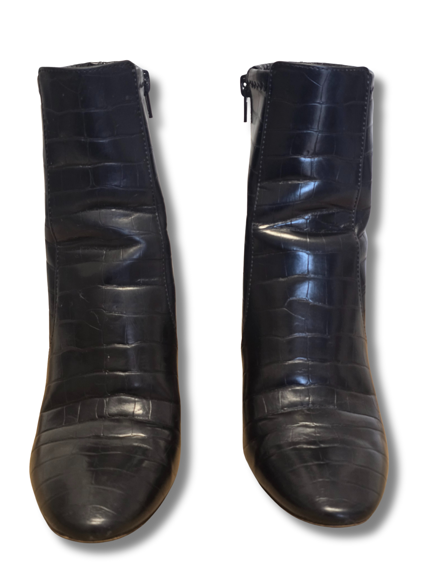 ALDO Croc-Embossed Black Heeled Boots
