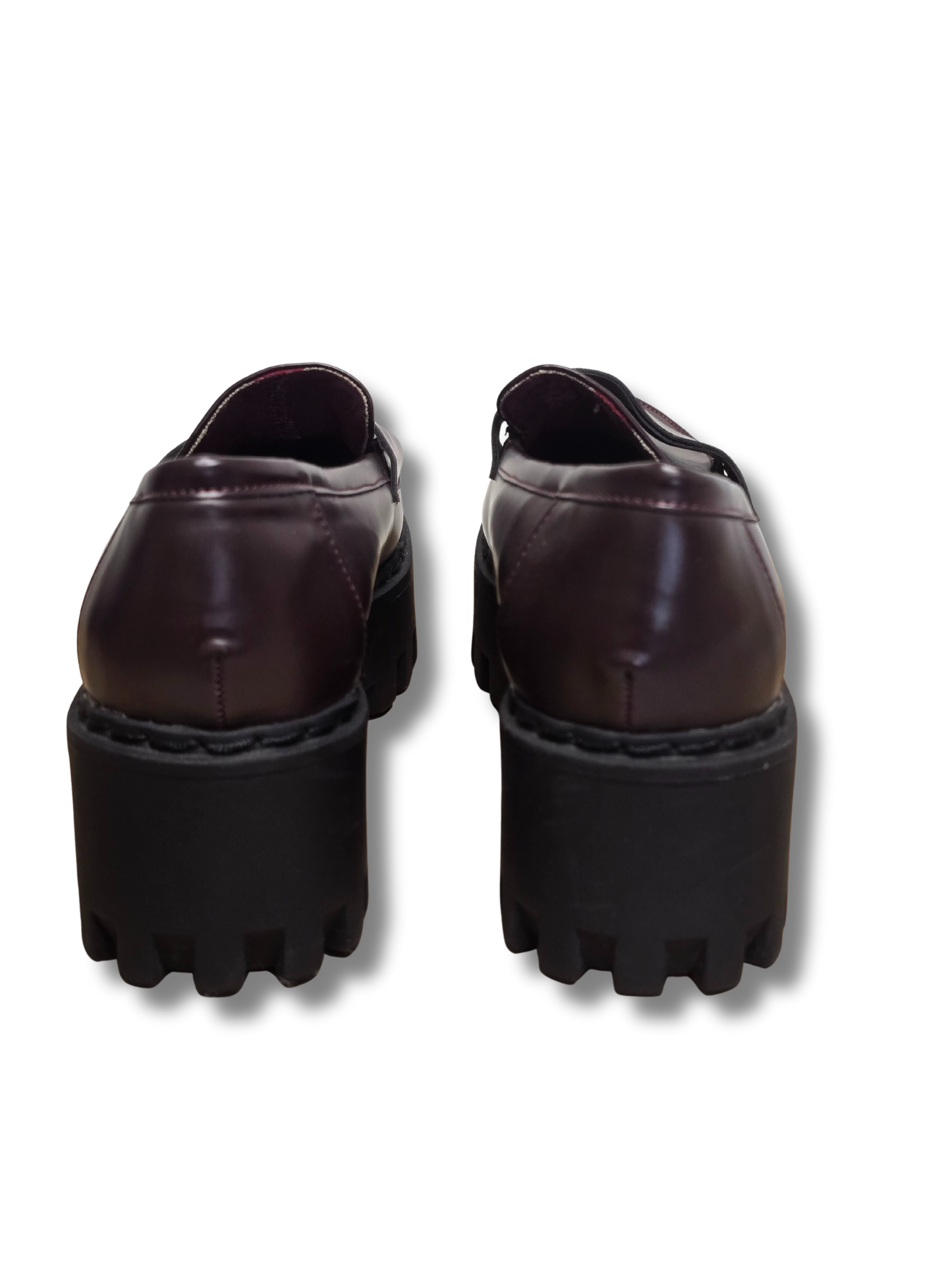 Bamboo Burgundy Chunky Platform Loafers