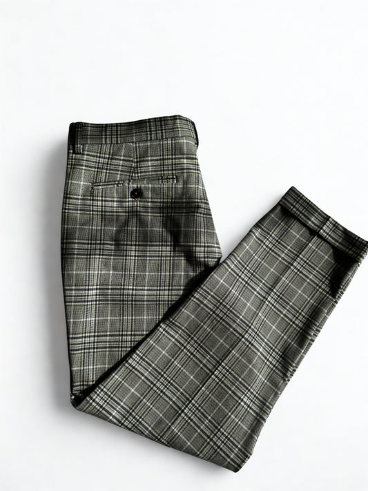 Zara Plaid Slim Fit Trousers