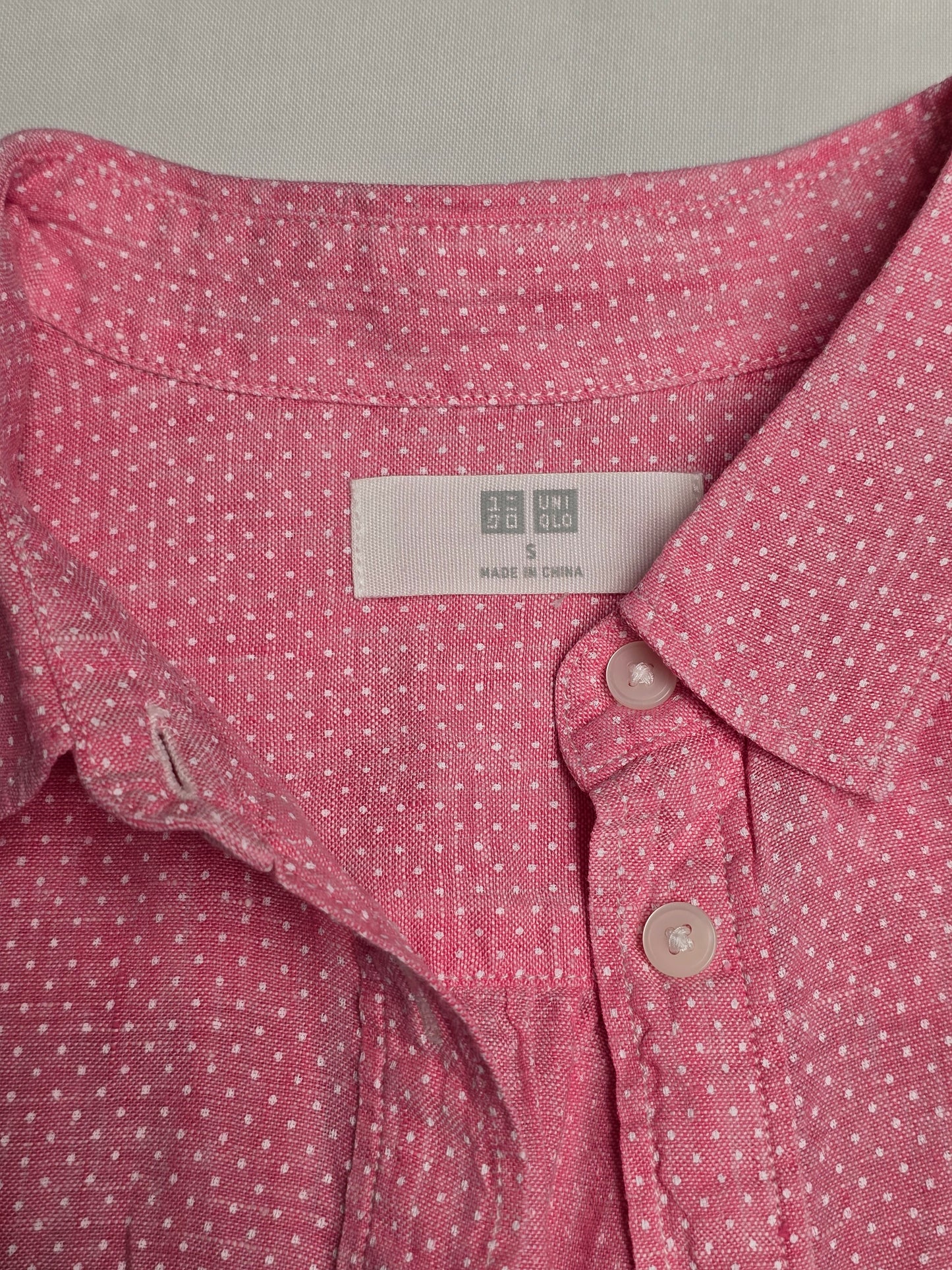 Uniqlo Pink Polka Dot Shirt