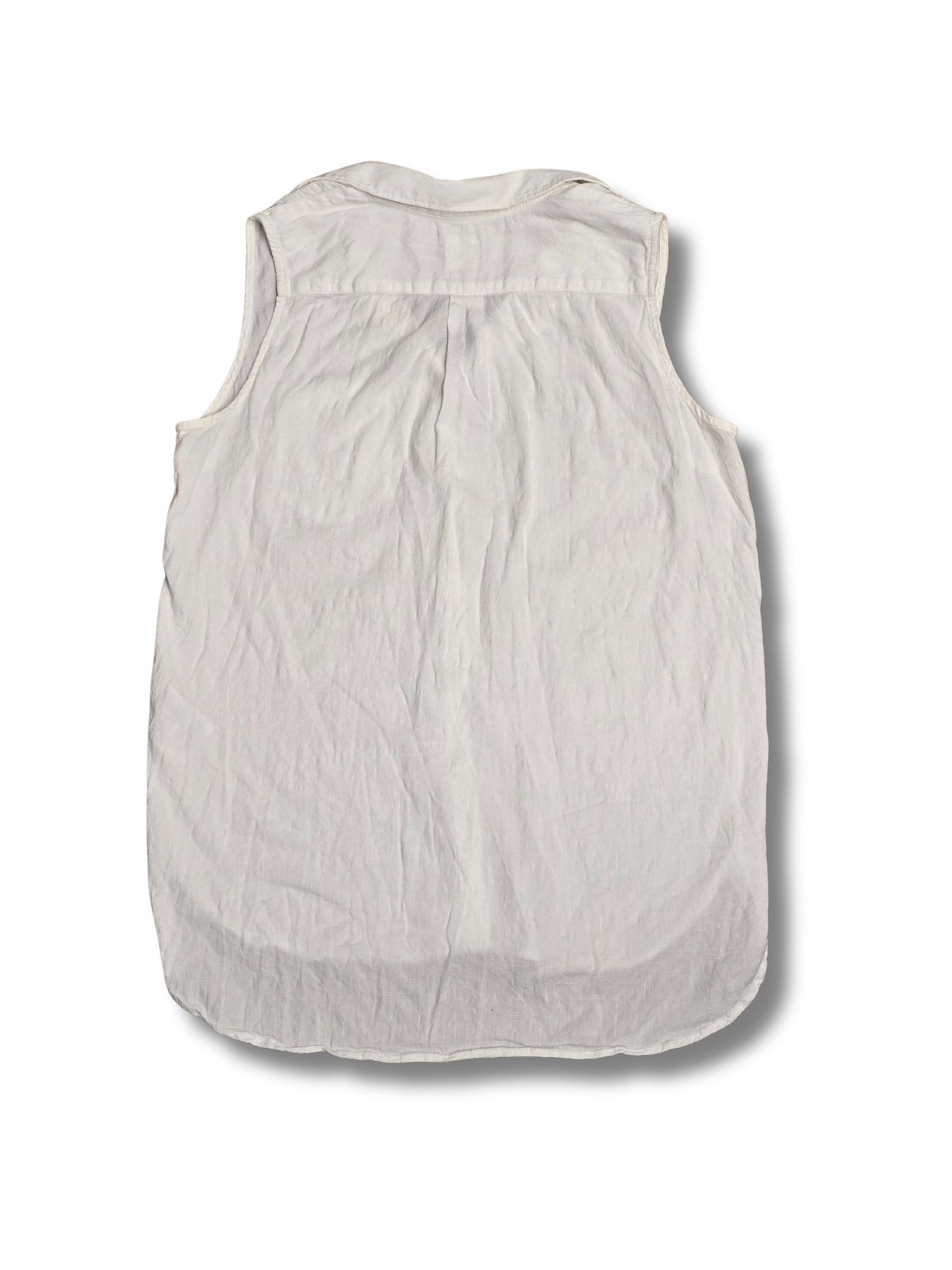 Gap White Sleeveless Button-Down Shirt