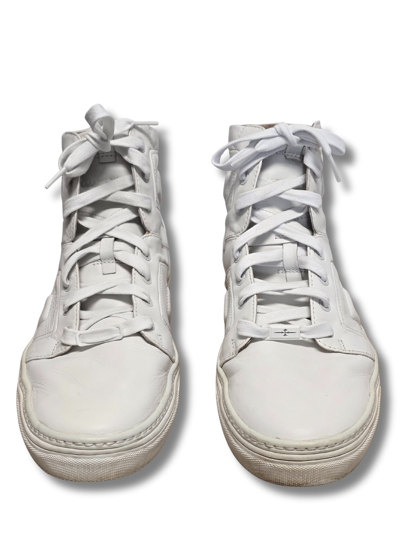 Mark Nason White Leather High-Top Sneakers