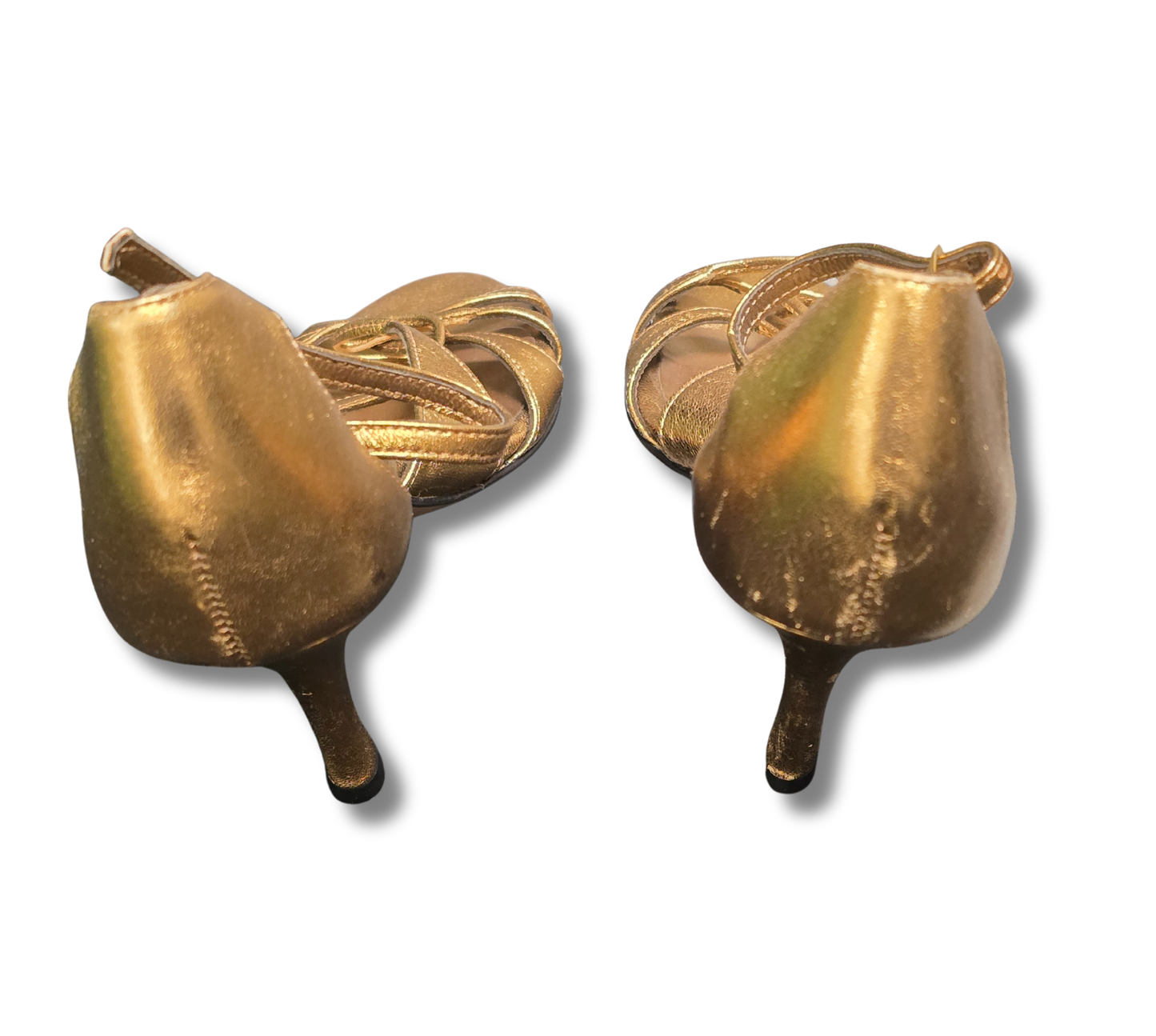 Roberto Capucci Gold Leather Strappy Heels